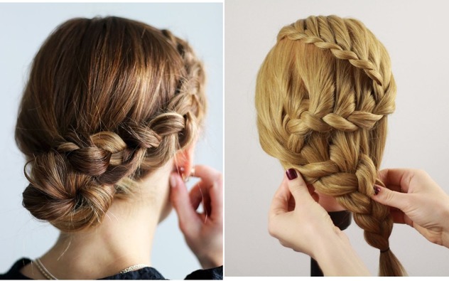 Красивые прически для девочек: французская коса с пучком и французская коса-змейка