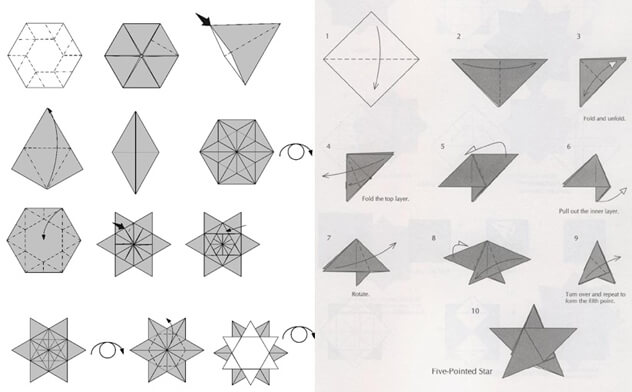 Схема звезд оригами