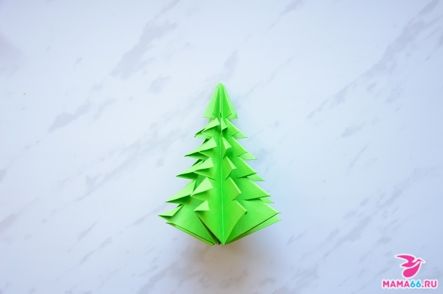елка оригами из бумаги-6