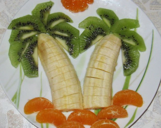 новогодний фруктовый салат пальма