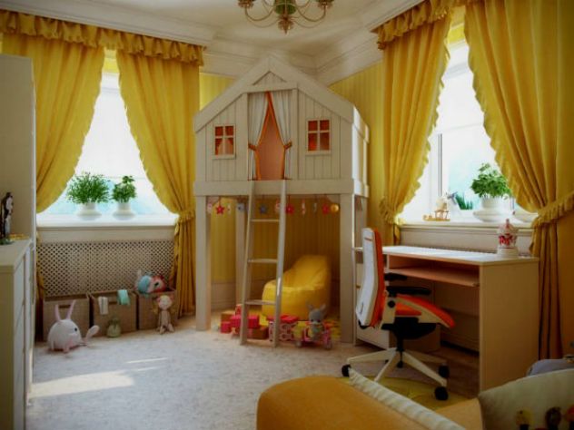 желтая детская комната