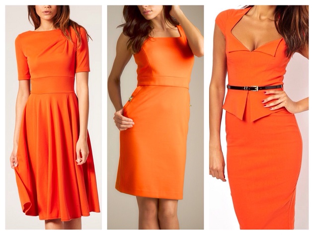 оранжевые платья на новый год
