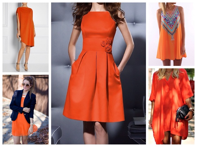 оранжевые новогодние платья